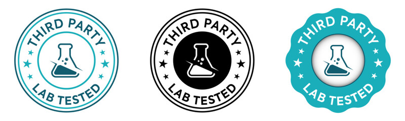 Third Party Lab Tested Seal Badge with Science Flask Icon