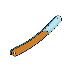 Straight razor colorful vector art illustration
