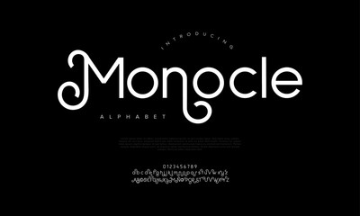 Obraz premium Rounded minimalist font with monoline curves and elegant character, great for logos and creative branding