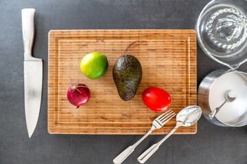 Frische Zutaten Avocado Rezept Vorbereitung Gesunde Küche