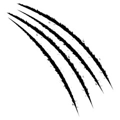 Sharp claw trace with torn vector lines and rugged edges. Great for monster scratch visuals or wild animal-themed illustrations.
