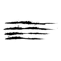Grunge-style slash mark from wild predator claw. Isolated vector graphic, perfect for horror elements or fantasy creature visuals.
