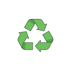 Obraz premium Environment & Energy flat vector icon, recycling icon, suitable for design and infographic applications