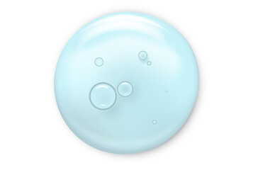 round drop cosmetic scrub exfoliating gel test sample on white background