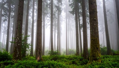 Obraz premium Misty forest scene