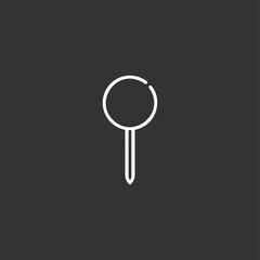 Pin icon logo flat vector design