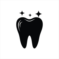 Tooth silhouette icon vector art illustration