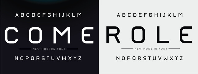 Design Modern abstract digital alphabet font. Minimal technology typography, Creative urban sport fashion futuristic font and with numbers. vector illustration. © DesignerST
