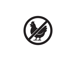 No Chicken icon vector design art illustration