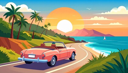 Convertible at Sunset