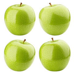 green Apple isolated on white background, full depth of field