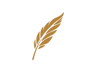 Golden Feather Vector Minimalist Style