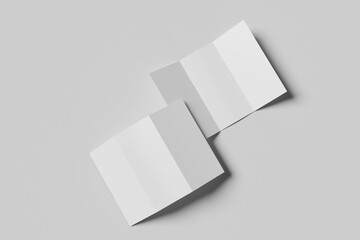 Blank A4 half fold brochure template 3d illustration.