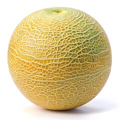 Close up shot of a Cantaloupe melon on a white background