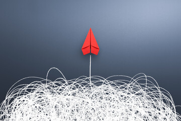 Obraz na płótnie Canvas Business for solution concept. red paper plane