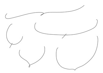 黒の手描きのラフな吹き出しセット