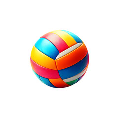 Colorful striped volleyball on black background