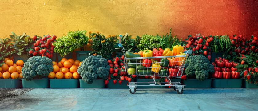 The variety of fresh fruits and vegetables in the market, is good for cooking blogs and articles on healthy eating.