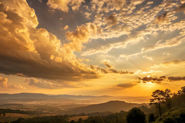 sunset over the mountains