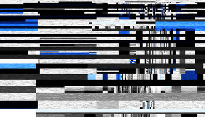 Abstract creative glitch overlay texture. Geometric pixel pattern of a digital glitch on transparent background, digital pattern