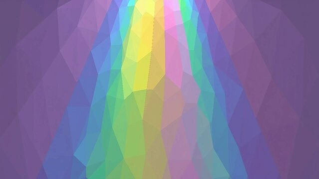 Geometrischer Regenbogen-Hintergrund mit polygonalen Fl&auml;chen und weichem Farbverlauf &ndash; verspielt und modern.