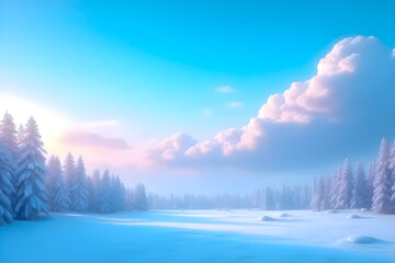 winter landscape with snow