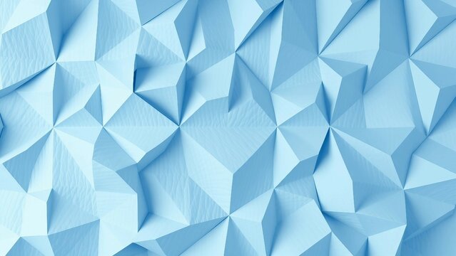 Abstraktes hellblaues 3D-Muster mit geometrischen Formen &ndash; moderner Low-Poly-Look f&uuml;r digitale Hintergr&uuml;nde.