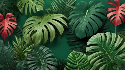 3D Paper Tropical Leaves Jungle Banner - 11