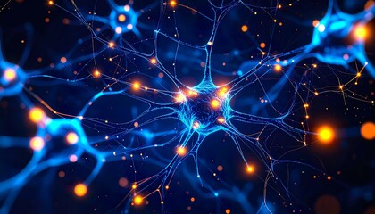 Fototapeta premium AI Neural Network Diagnosing Disease with Glowing Data Visualization and Abstract Tech Elements