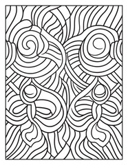 Fototapeta premium seamless pattern with abstract lines, Mindful Patterns Coloring Pages For Adults & Teens, black and white, line art Victor illustration, bold and easy coloring page, bold & easy coloring book