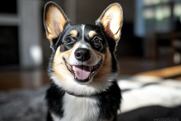 Portrait of a border collie puppy happy