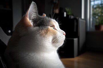 portrait of a cat on the window