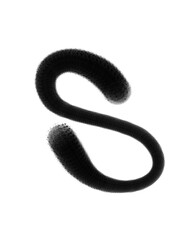 textured alphabet font letter S isolated graffiti style in black