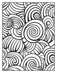 seamless pattern with abstract lines, Mindful Patterns Coloring Pages For Adults & Teens, black and white, line art Victor illustration, bold and easy coloring page, bold & easy coloring book