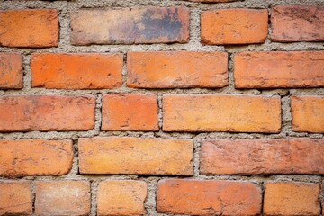 Obraz premium A Rustic Brick Wall Backdrop Featuring Textured Patterns of Durable Orange and Red Bricks in Detail