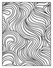 seamless pattern with abstract lines, Mindful Patterns Coloring Pages For Adults & Teens, black and white, line art Victor illustration, bold and easy coloring page, bold & easy coloring book