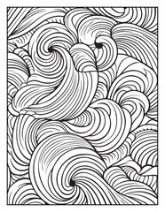 Mindful Patterns Coloring Pages For Adults & Teens, black and white, line art, illustration, bold and easy coloring page, bold & easy coloring book, stress relief ,coloring book, coloring page