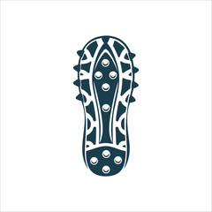 Soccer Cleat Sole Pattern Isolated on White Shoe Studs A single soccer cleats sole pattern in sharp detail