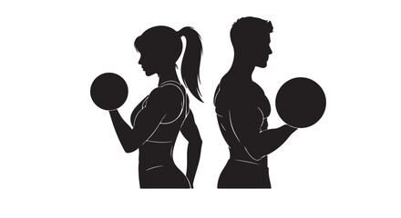 vector silhouette of a man and woman 