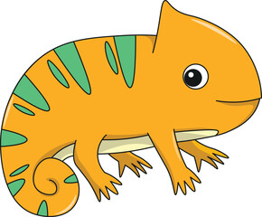 Cute bungloon cartoon. Flat vector illustration. Wild life animals. Cute animal on white background