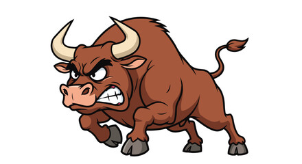 angry bull cartoon