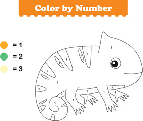 Color by numbers. Coloring page for kids. Coloring with cute bungloon. Vector illustration