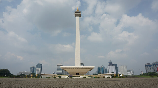 Indonesia&rsquo;s Iconic National Monument  in Jakarta - Monas, symbol of Indonesian independence, historical significance and modern cityscape, Indonesian heritage sites, for historical education, cultural