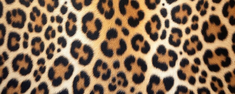 Leopard print pattern close-up. Animal skin texture design. Leopard fur background. Decorative print for fashion textile design, abstract art or wallpaper.