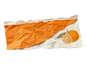 orange torn paper transparent