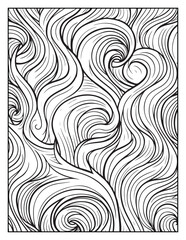Mindful Patterns Coloring Pages For Adults & Teens, black and white, line art, illustration, bold and easy coloring page, bold & easy coloring book, stress relief ,coloring book, coloring page