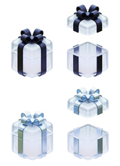 Translucent gift box 3D graphics Silver Black