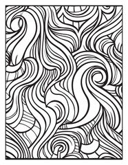 Mindful Patterns Coloring Pages For Adults & Teens, black and white, line art, illustration, bold and easy coloring page, bold & easy coloring book, stress relief ,coloring book, coloring page