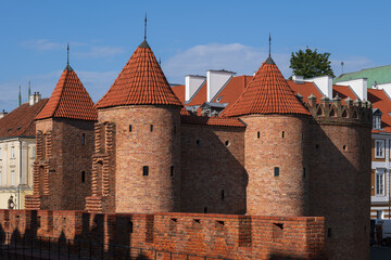 Obraz premium Barbican In Warsaw Old Town In Poland