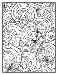 Mindful Patterns Coloring Pages For Adults & Teens, black and white, line art, illustration, bold and easy coloring page, bold & easy coloring book, stress relief ,coloring book, coloring page